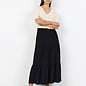 Black Woven Maxi Skirt Ruffles