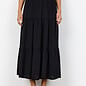Black Woven Maxi Skirt Ruffles