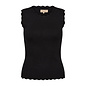 Knitted Sweater No Sleeve Ruffle Detail (Black/Blue)