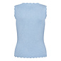 Knitted Sweater No Sleeve Ruffle Detail (Black/Blue)