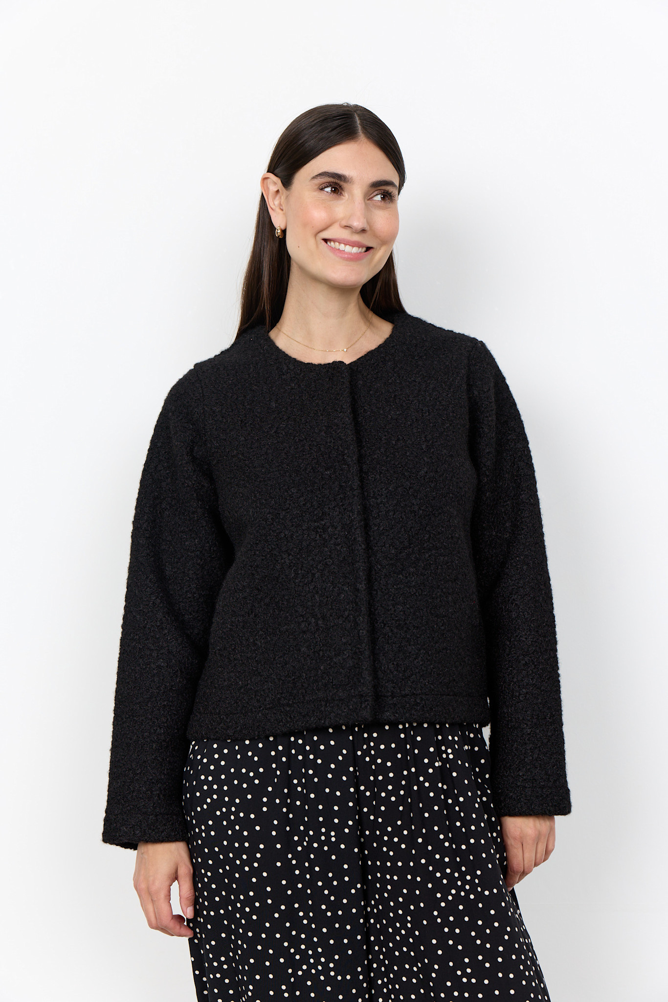 Knitted Jacket Black Fluffy