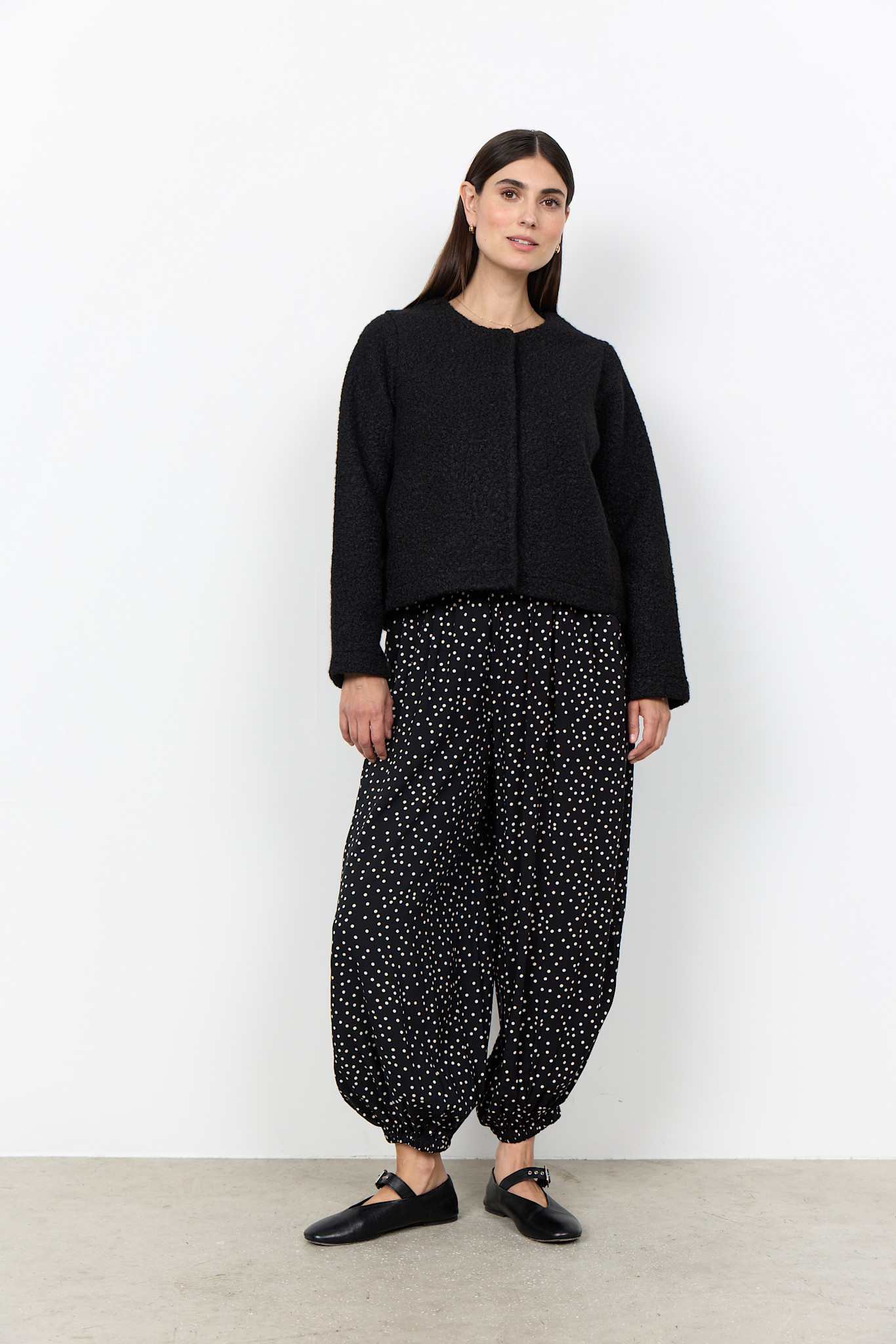 Knitted Jacket Black Fluffy