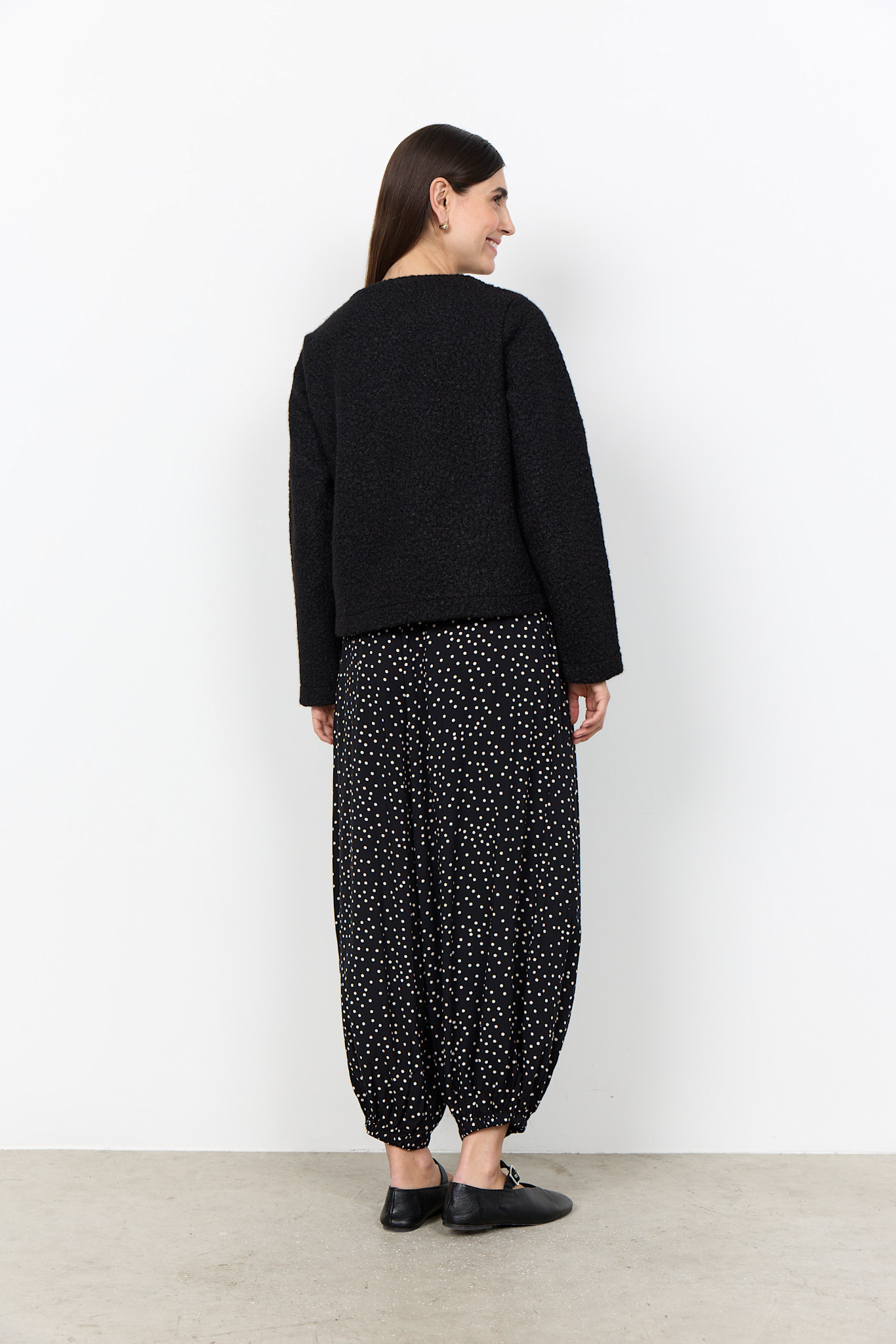 Knitted Jacket Black Fluffy