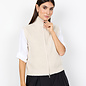 Cream Melange Knitted No Sleeve Cardigan