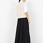 Cream Melange Knitted No Sleeve Cardigan