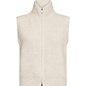 Cream Melange Knitted No Sleeve Cardigan