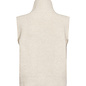 Cream Melange Knitted No Sleeve Cardigan