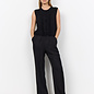 Knitted Sweater No Sleeve Ruffle Black