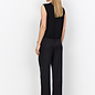 Knitted Sweater No Sleeve Ruffle Black