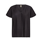 Black Striped Knitted Top V-Neck