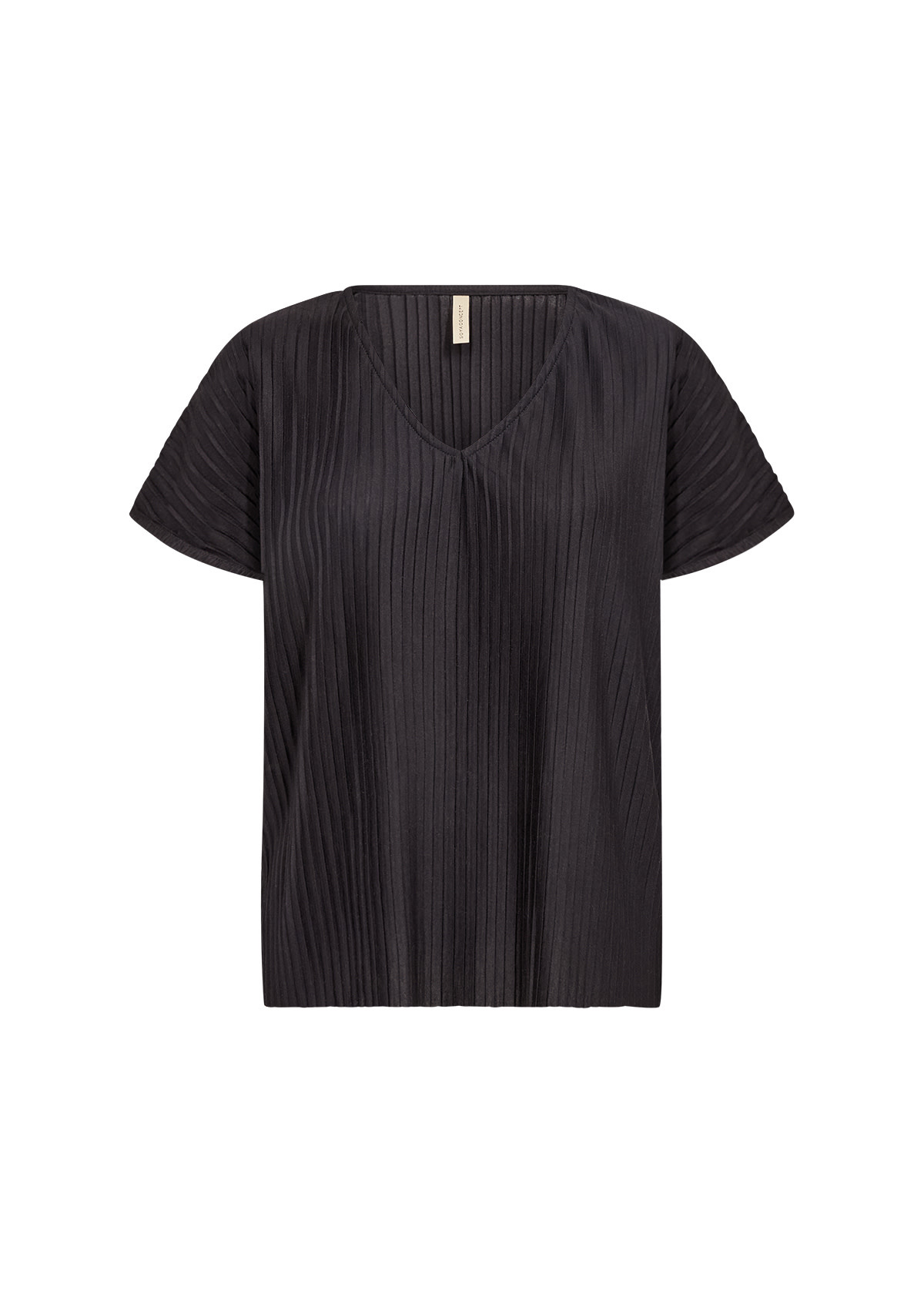 Black Striped Knitted Top V-Neck