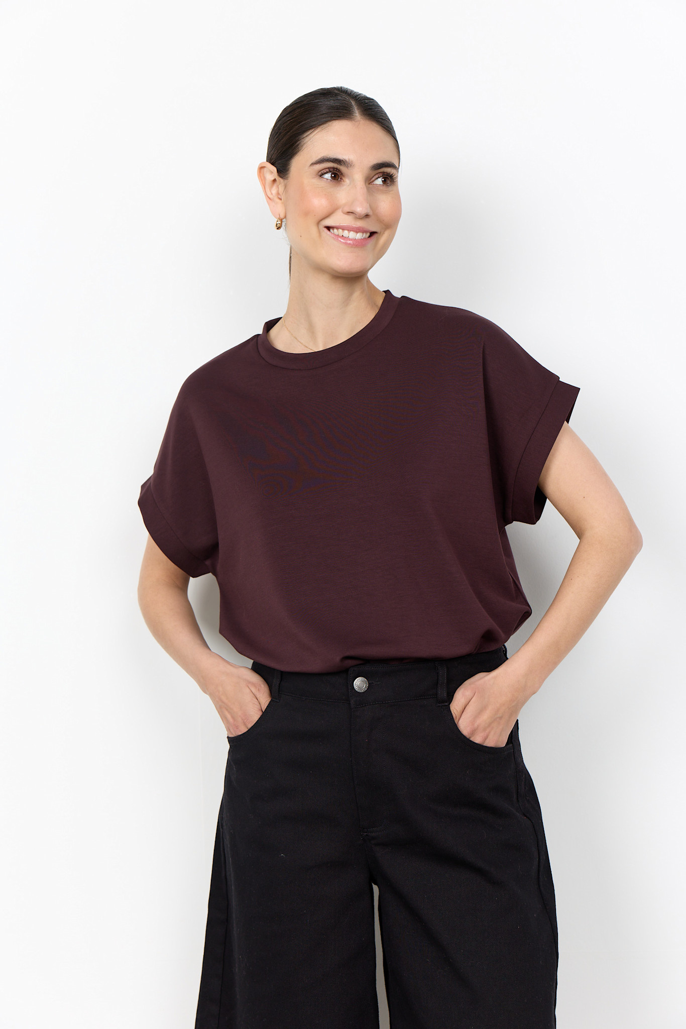 Knitted Tshirt Chocolate Plum