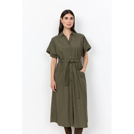 Woven Dress Short Sleeve Grape Leaf