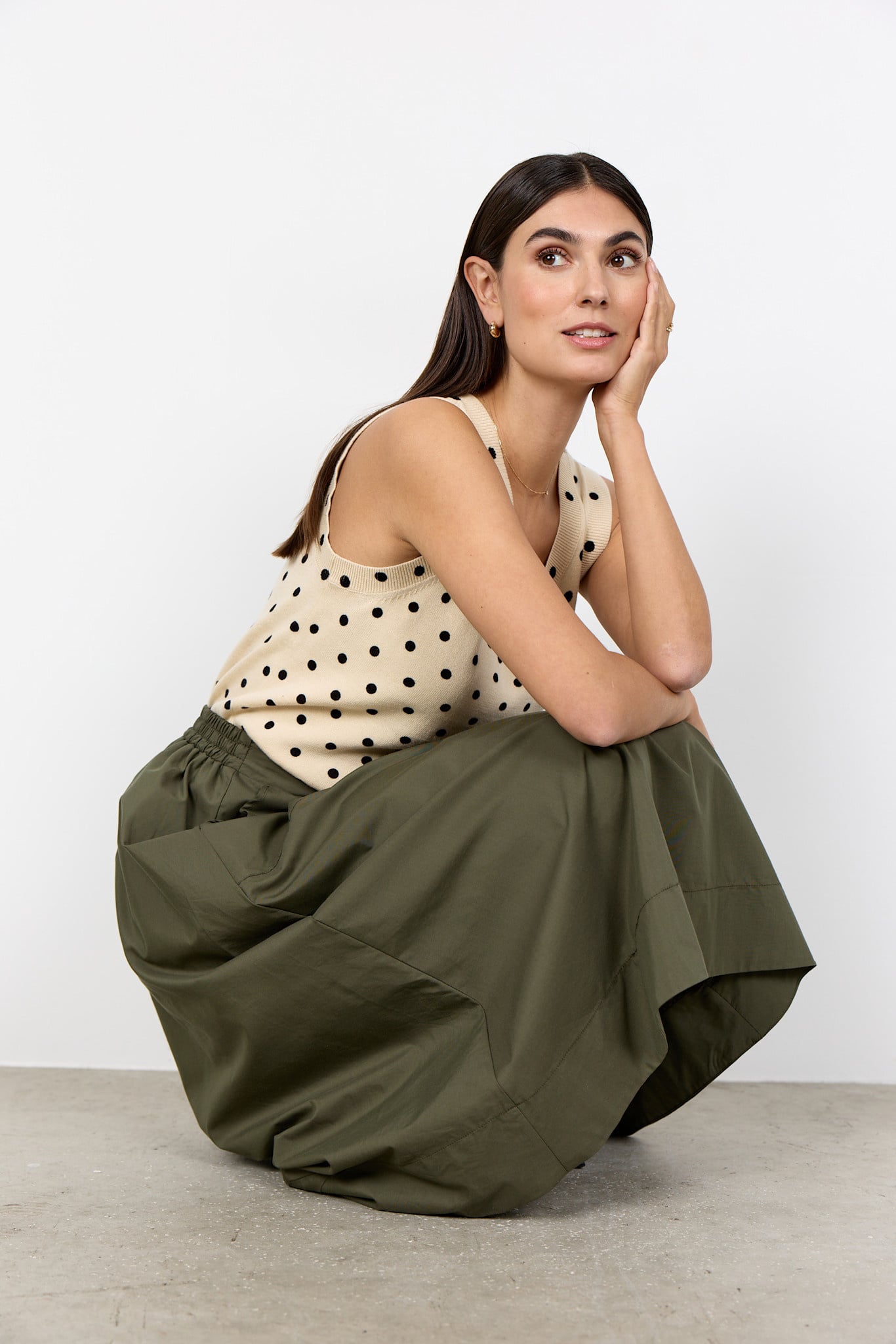 Woven Skirt Grape Leaf