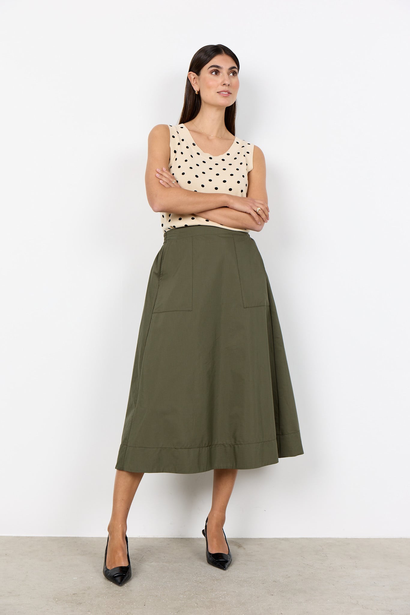 Woven Skirt Grape Leaf