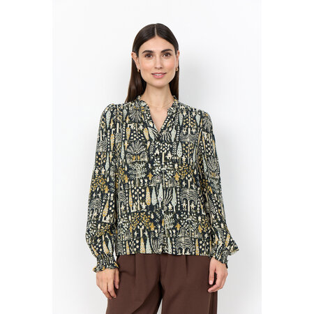 Woven Blouse Grape Leaf Combi