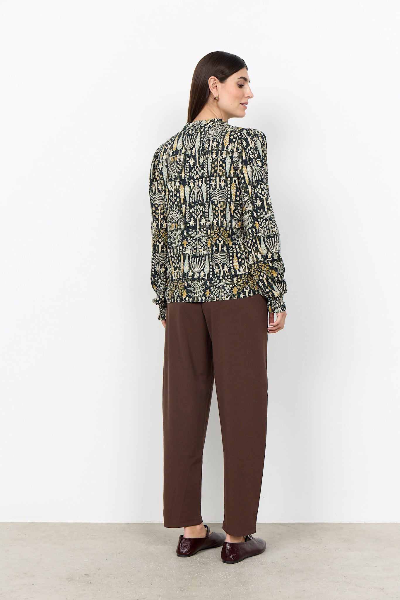 Woven Blouse Grape Leaf Combi