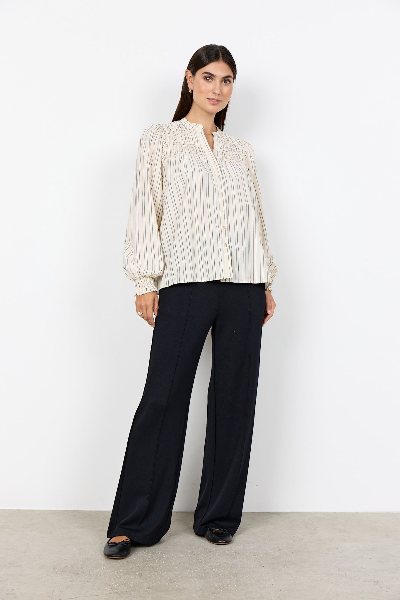 Woven Blouse Grape Leaf Combi Striped