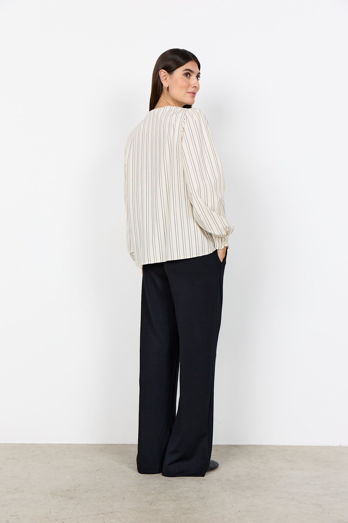 Woven Blouse Grape Leaf Combi Striped