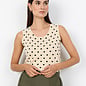 Cream Combi Pokadot Knitted Top