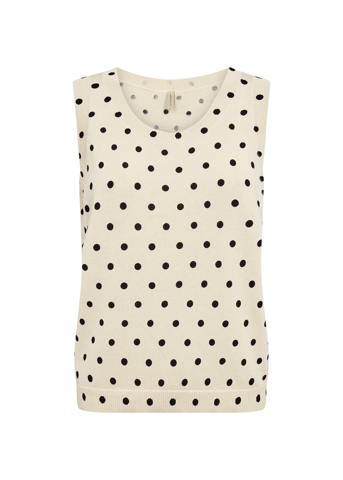 Cream Combi Pokadot Knitted Top