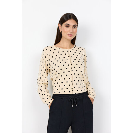 Cream Combi Pokadot Knitted Sweater