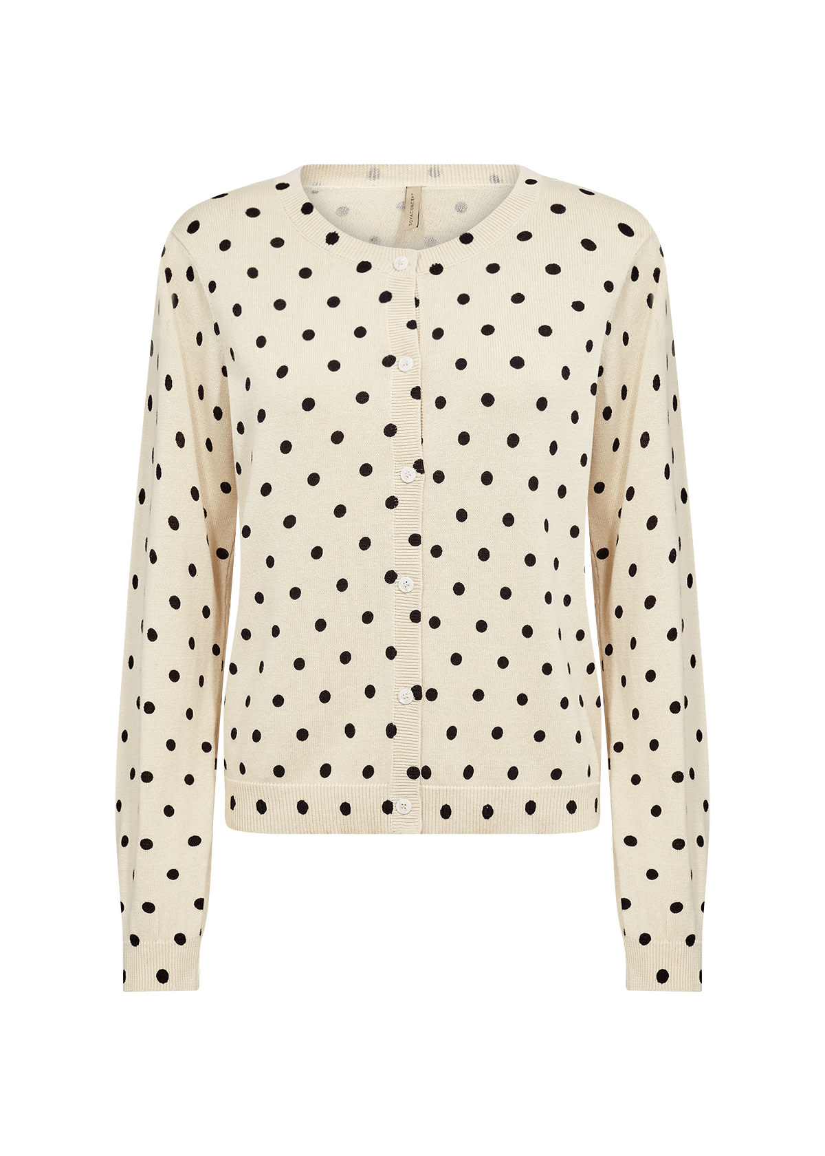 Cream Combi Pokadot Knitted Sweater