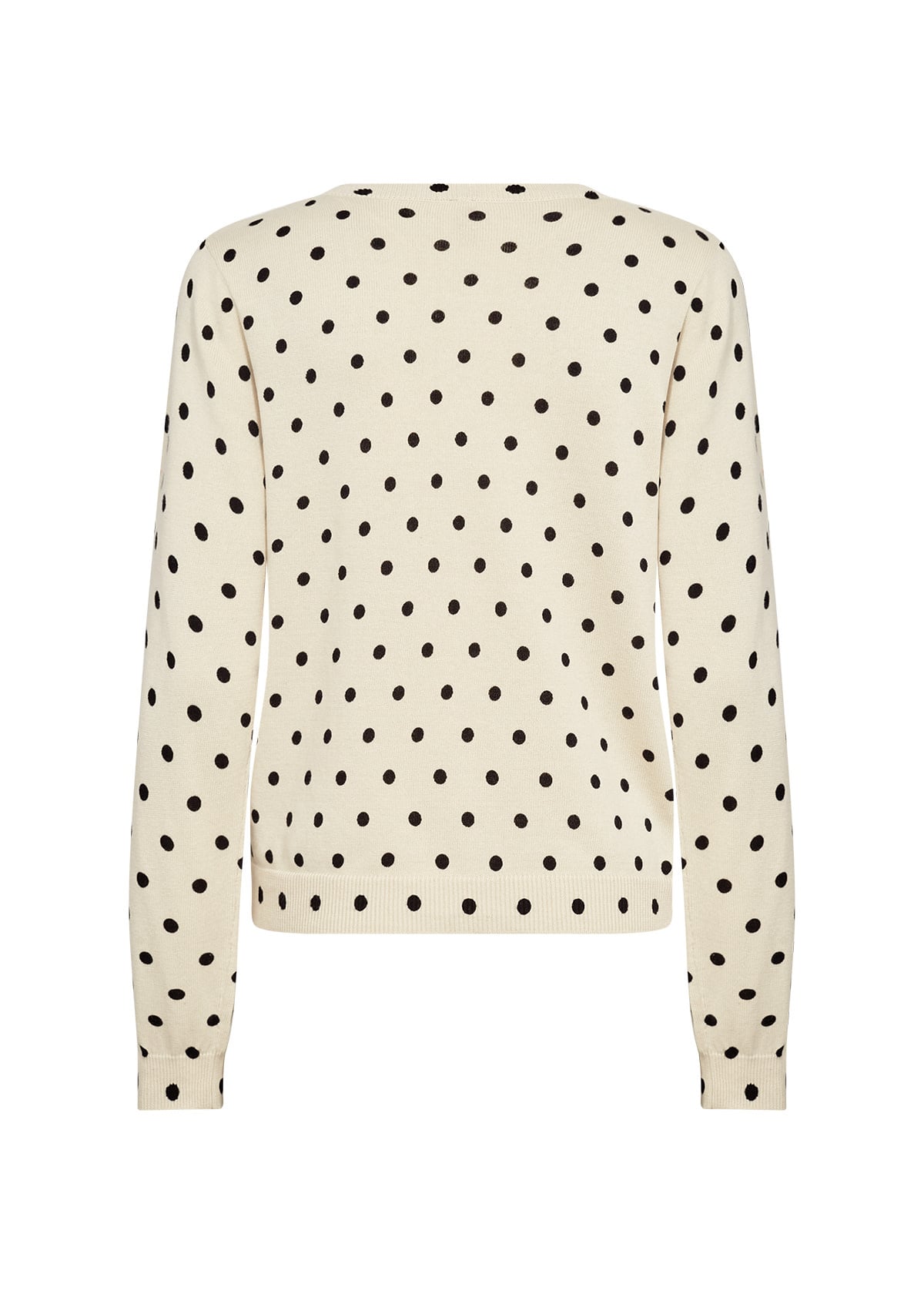 Cream Combi Pokadot Knitted Sweater