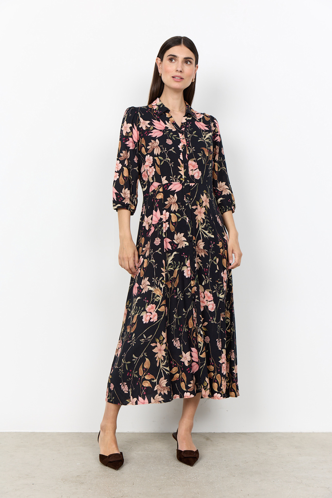 Black Floral Woven Dress