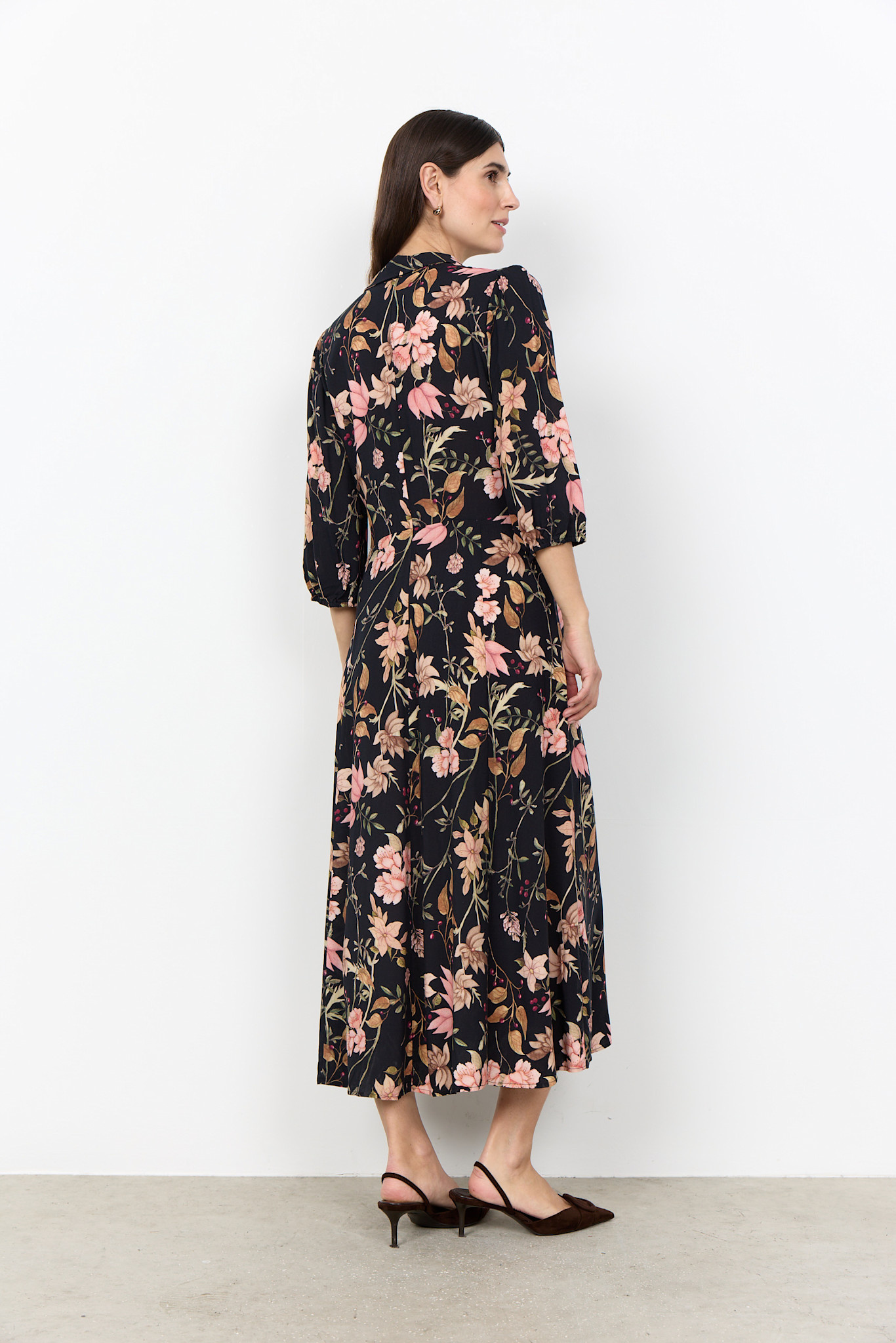 Black Floral Woven Dress