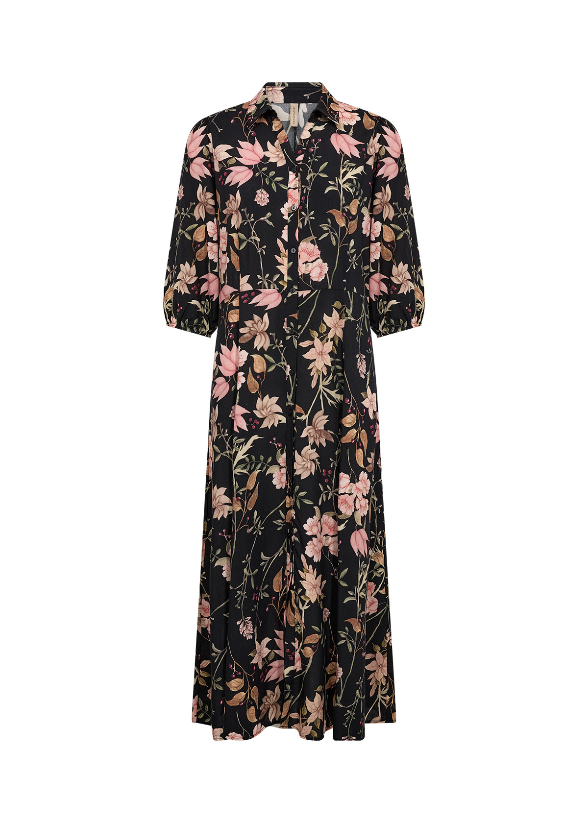 Black Floral Woven Dress