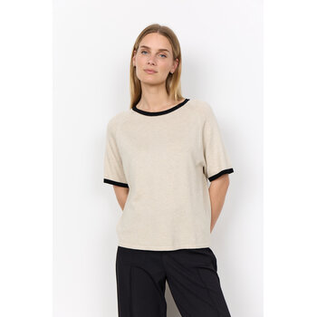 Sand Melange Tshirt Black Details