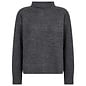 Dark Grey Melange Long Sleeve Sweater High Neck