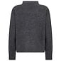 Dark Grey Melange Long Sleeve Sweater High Neck
