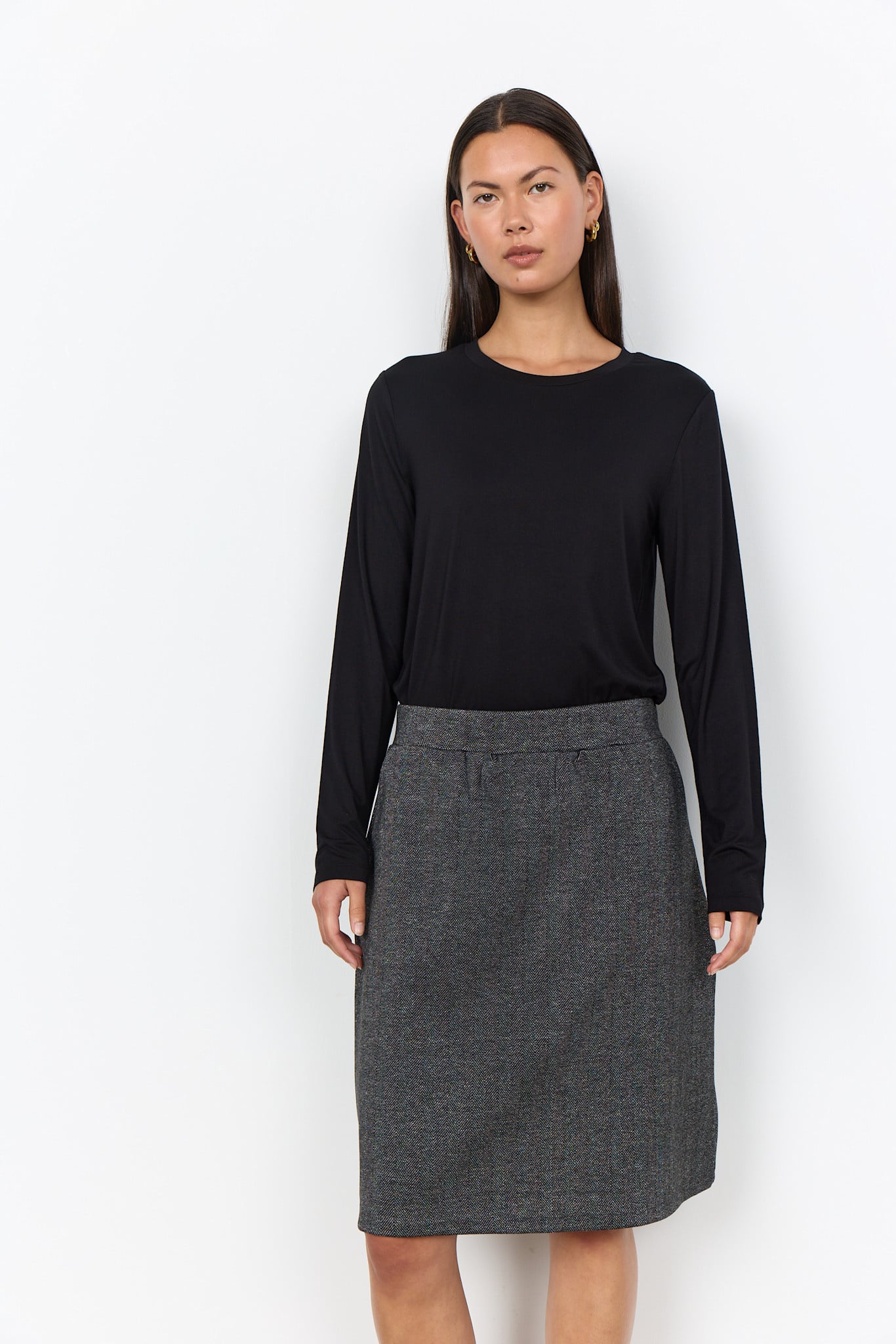 Black Combi Skirt with Pockets
