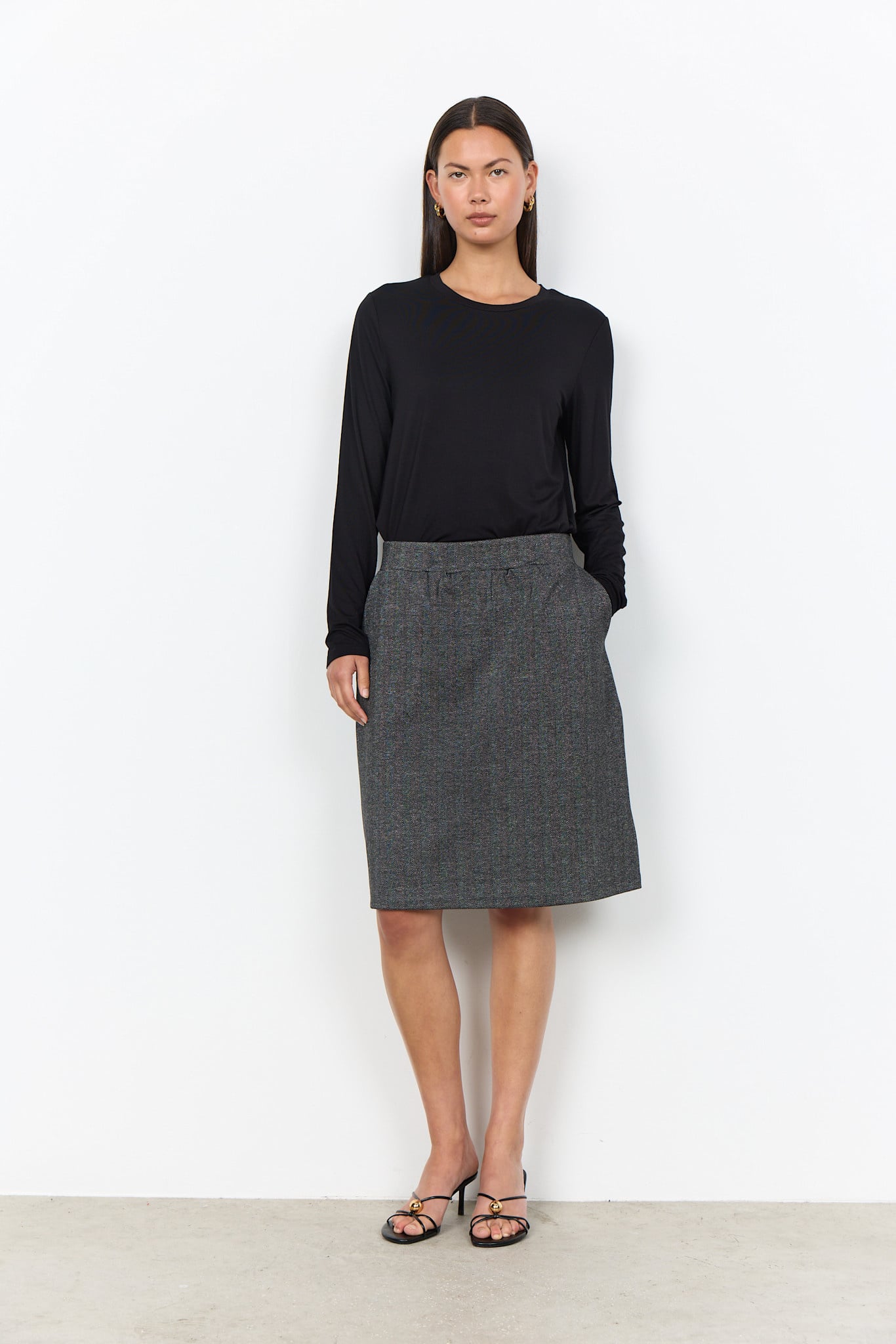 Black Combi Skirt with Pockets