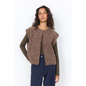 Chocolate Plum Melange Vest Fluffy