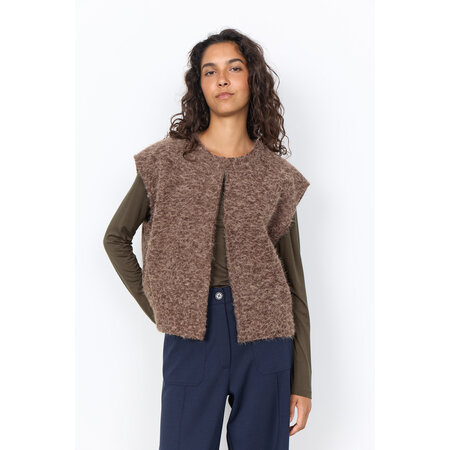 Chocolate Plum Melange Vest Fluffy