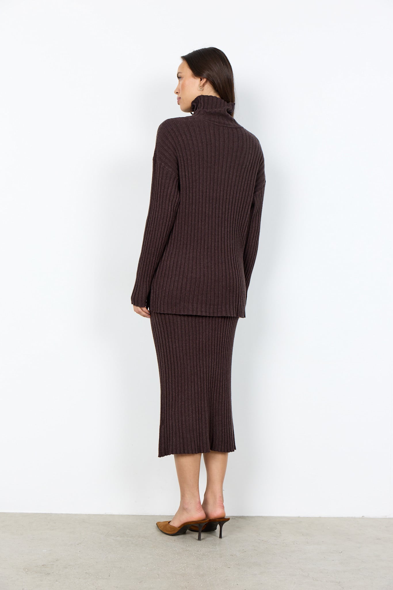 Chocolate Plum Melange Turtleneck Longsleeve