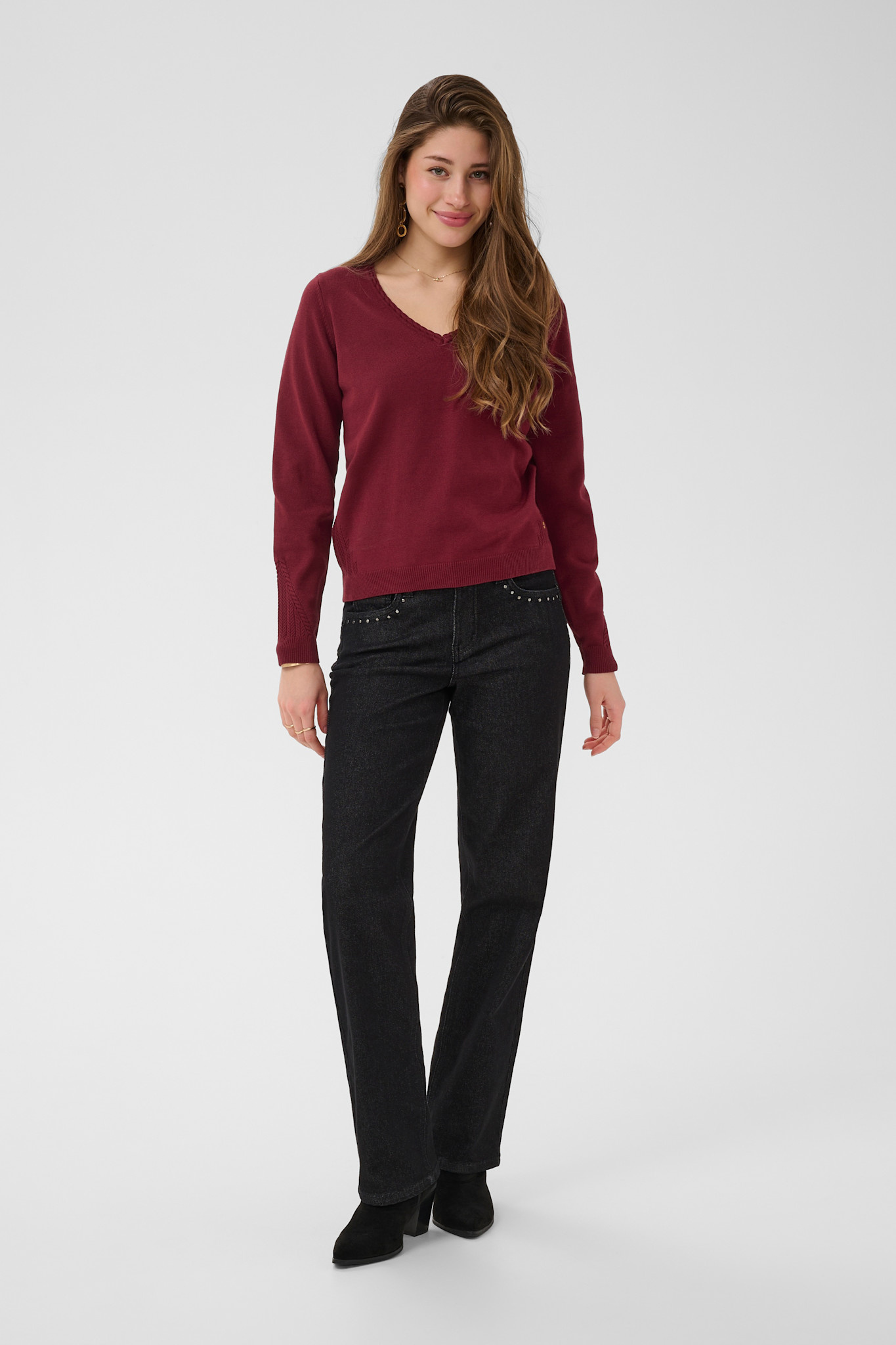 CRDela Knit Pullover Cabernet