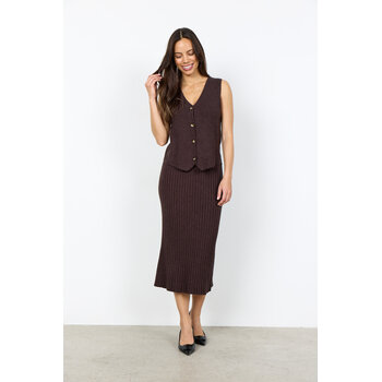 Chocolate Plum Melange Skirt Ribbed