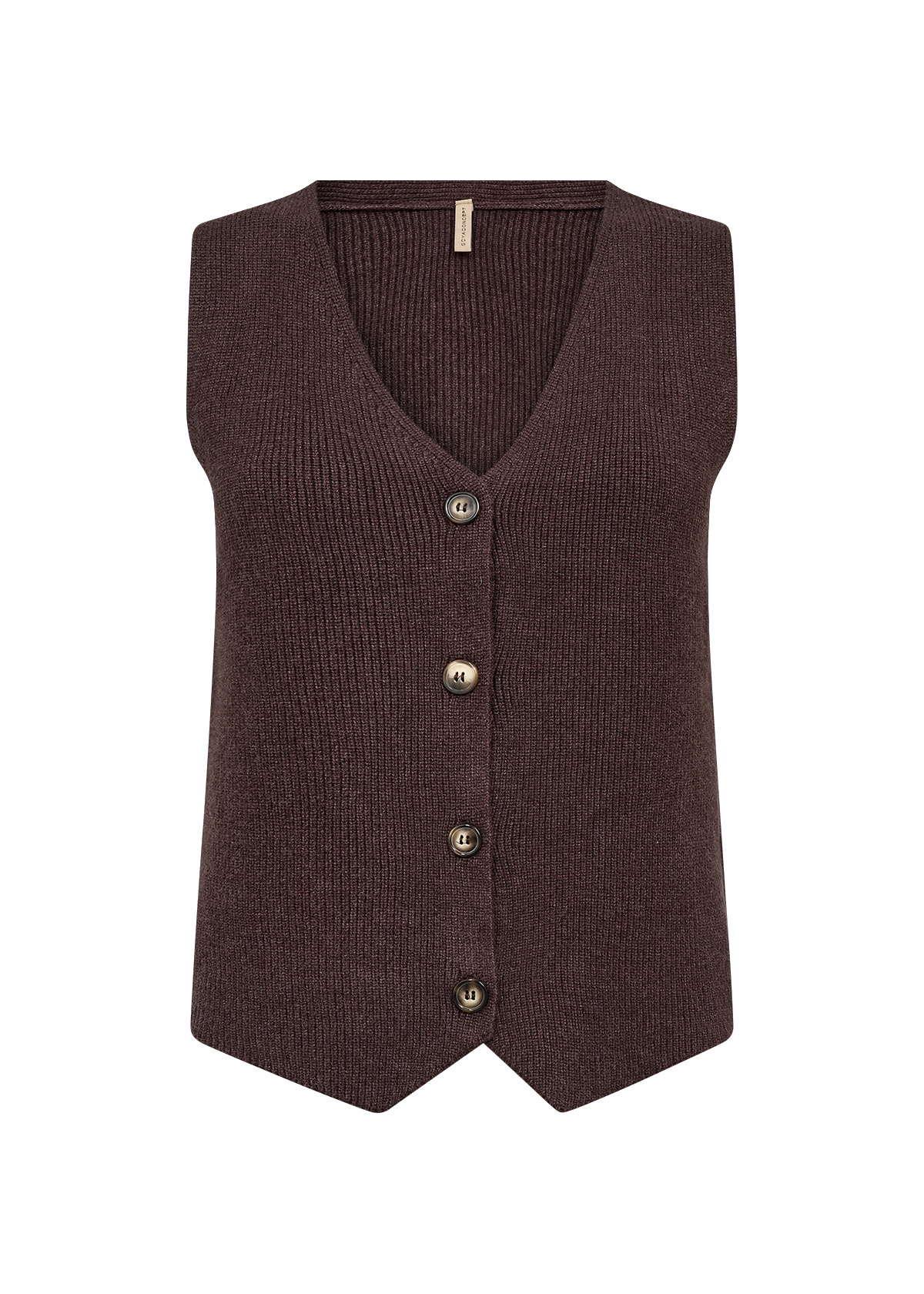 Chocolate Plum Melange Knitted Vest