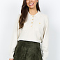 Light Sand Melange Top Pockets Longsleeve