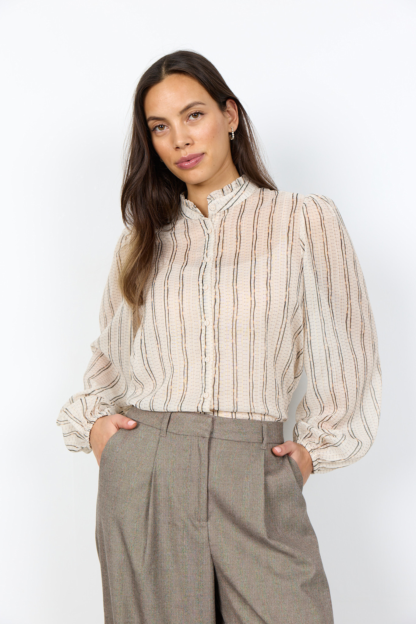 Chocolate Plum Combi Blouse