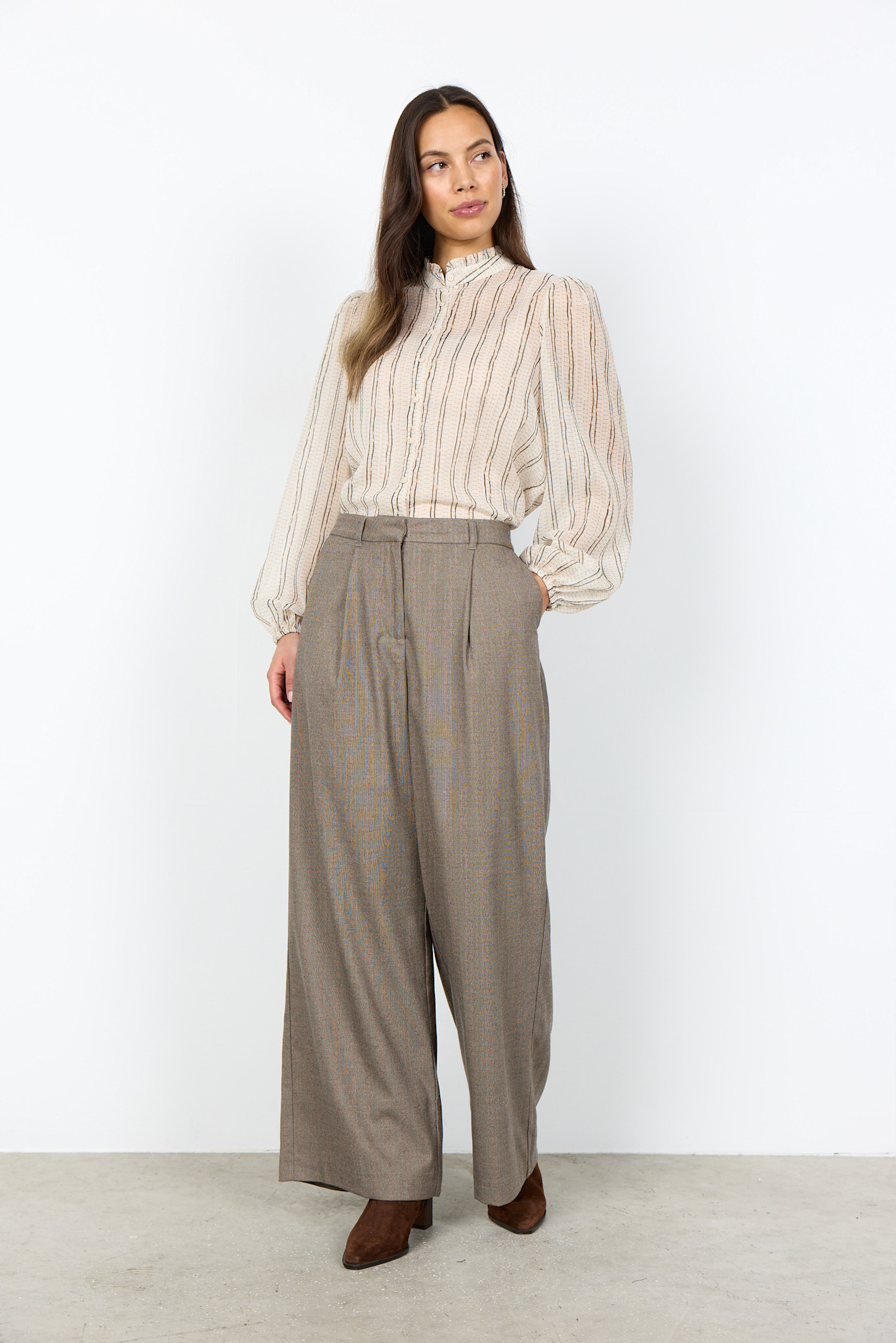 Chocolate Plum Combi Blouse