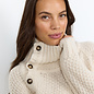 Sand Collar Sweater Knitted Buttons