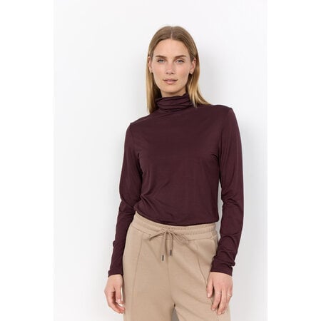 Long Sleeve Chocolate Plum Collar
