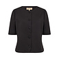 Black Short Sleeve Top Button Down