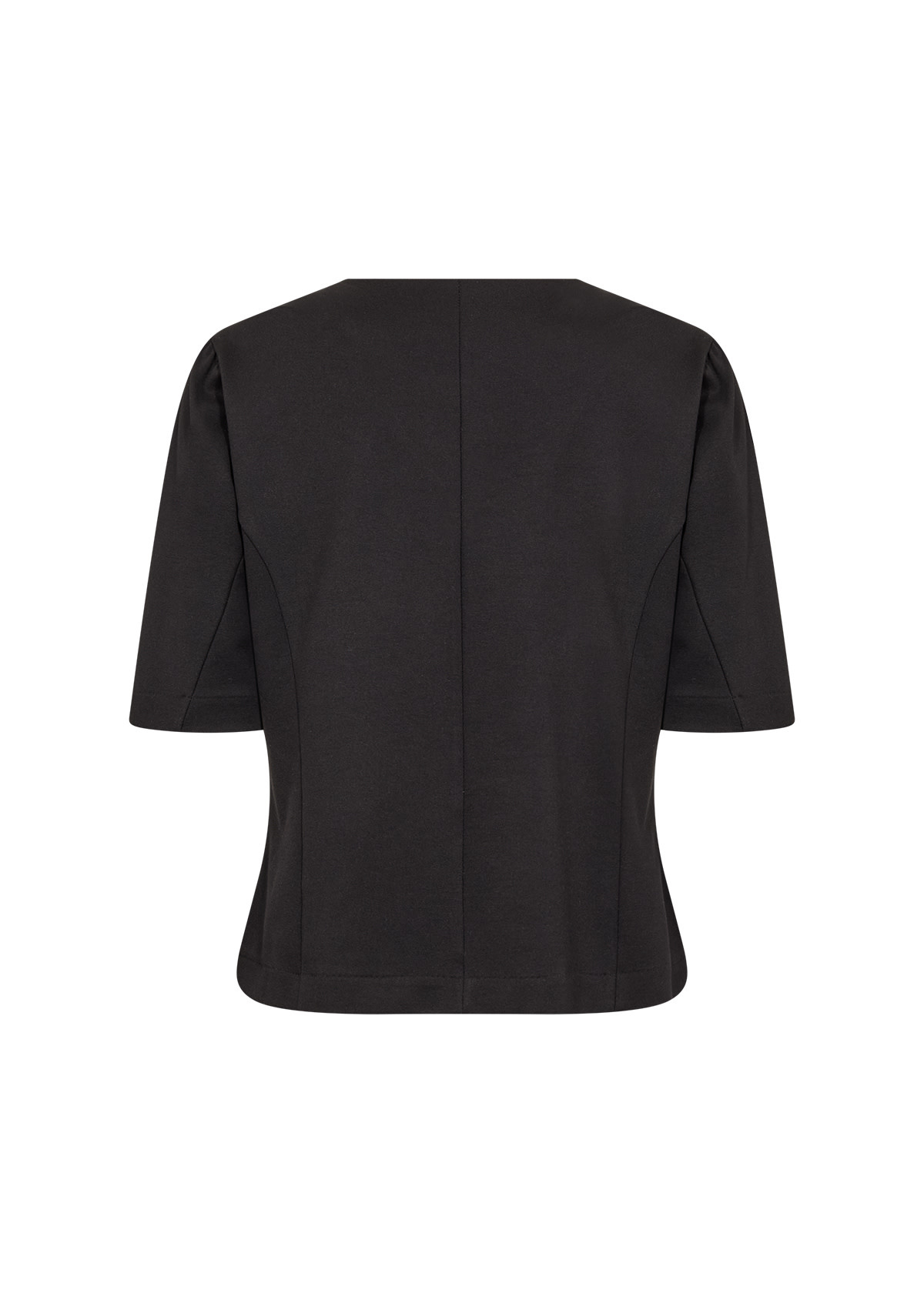 Black Short Sleeve Top Button Down