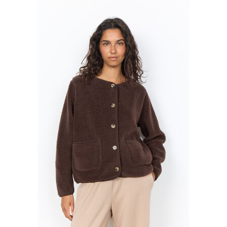Chocolate Plum Teddy Jacket Pockets